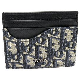 Dior Card Case Saddle Oblique Jacquard Black