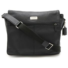 Sac messager en cuir Coach noir Noir