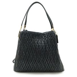 Coach Madison Gathered Leather Phoebe Bag Black