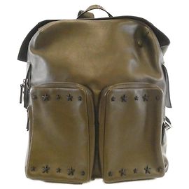 Jimmy Choo LENNOX Leather Backpack Green