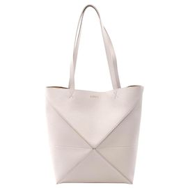 Loewe Puzzle Medium Leder Tote Bag Grau