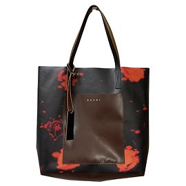 Bolso de compras de PVC impreso Marni Negro