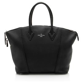 Louis Vuitton Taurillon Soft Lockit MM Satchel Black