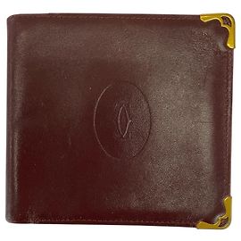 Cartier Vintage Must Line Leather Wallet Brown
