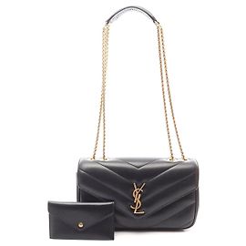 Yves Saint Laurent Bolsa de Ombro de Couro LOULOU da Saint Laurent Preto