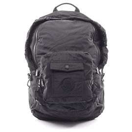 Moncler MAKAIO Nylon Leather Backpack Black Black