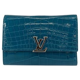Carteira Compacta Capucines em Crocodilo Louis Vuitton Azul