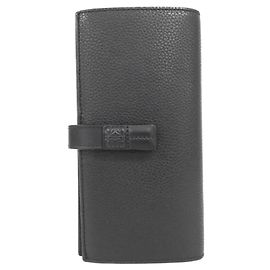Loewe 2-Fold Long Wallet Calf Wallet Black