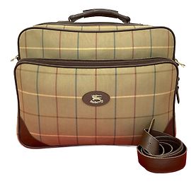 Burberrys Shadow Horse Logo Canvas Leather 2way Boston Bag Metallic Bronze