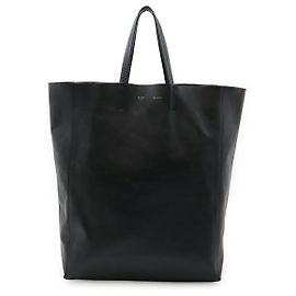 Céline Celine Horizontale Cabas Ledertasche Schwarz
