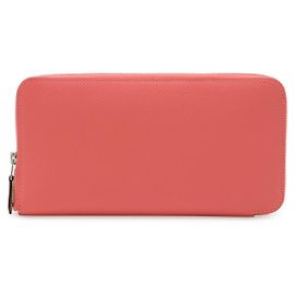 Cartera larga Azap de seda Epsom Hermès Rosa