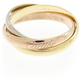 Cartier Trinity Au750 Ring Size 13 Golden Metallic