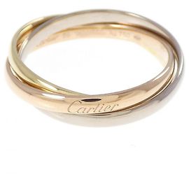 Cartier Trinity Au750 Ring Size 18.5 Golden Metallic