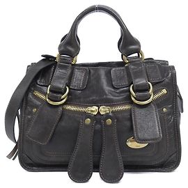 Bolsa de Ombro em Couro de Bezerro Chloé Bay Marrom