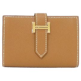 Hermès Béarn Mini Epsom Wallet Golden Metallic