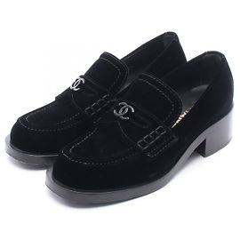 Chanel Fabric Loafers Black