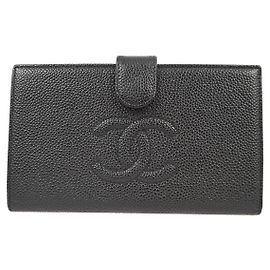 Cartera Larga Caviar CC Timeless de Chanel Negro