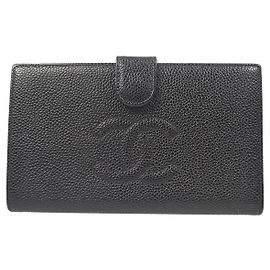 Cartera Larga Caviar CC Timeless de Chanel Negro