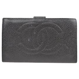 Cartera Larga Caviar CC Timeless de Chanel Negro