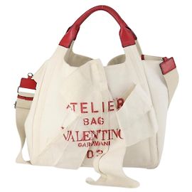 Valentino Garavani Atelier 02 Große Canvas Tote Weiß
