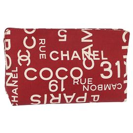Chanel 31 Rue Cambon Clutch Canvas Red