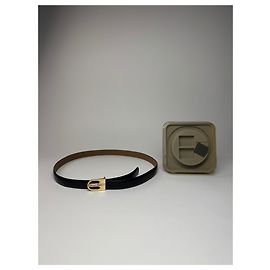 Vintage Dior Ledergürtel-Set Schwarz Schwarz