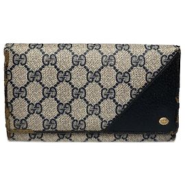 Vintage Gucci Ophidia Leather Monogram Wallet Grey Navy Grey