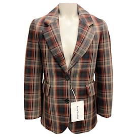 Acne Studios Brown Multi Check Bonded Suit Jacket Brown