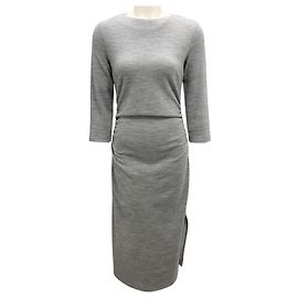 Peserico Grey Fluid Cotton Wool Jersey Dress Grey