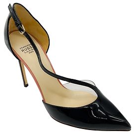 Escarpins en cuir verni noir et lucite Francesco Russo Noir