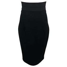 Les Copains Schwarzer Fitted Bandage Midi Bleistiftrock Schwarz