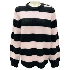 Pull en cachemire rayé rose / noir Barrie x Sofia Coppola Rose