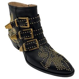 Chloé Stivaletti in pelle nera con borchie Susanna di Chloe Nero