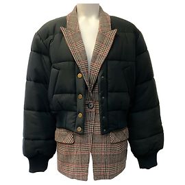 Schwarze / Karierte Larkin Pufferjacke von Veronica Beard Schwarz