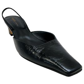 Khaite Black Patent Leather Roosevelt 75 Slingback Pumps Black
