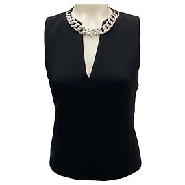 Barbara Bui Black / Silver Chain Detail Top Black