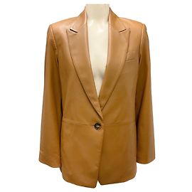 Vince Light Brown Lamb Leather Jacket Brown