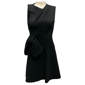 Schwarzes Viskose-Stretch-Kleid mit Schleifendetail von Victoria Beckham Schwarz