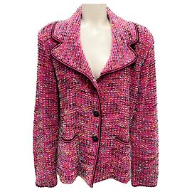 Escada Pink Multi Boucle Strickjacke Pink