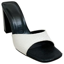Staud White / Black Sloane Heeled Sandals Black