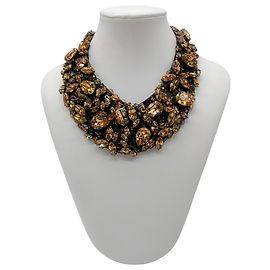 Colar choker de pedra âmbar Brunello Cucinelli Marrom
