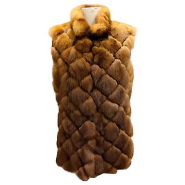 Colete de pele de sable marrom Michael Kors Marrom