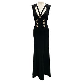 Herve Leger Black / Gold Hardware Eloni Bandage Gown Black