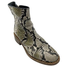 Botas de cuero con estampado de serpiente salvaje beige Empress de Zadig & Voltaire Beige