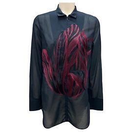 Blusa de algodón bordada Akris azul marino / burdeos Azul marino