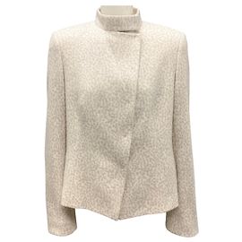 Akris Cream / Beige Leopard Wool Jacket Beige