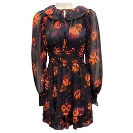Robe Adara imprimée Valerian noire / orange d'Ulla Johnson Noir
