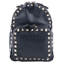 Valentino Garavani Rockstud Leather Backpack in Black Black