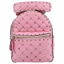 Valentino Garavani Rockstud Spike Leather 2Way Backpack in Pink Pink