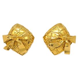 Chanel CC Rhombus Clip-On Metal Doré